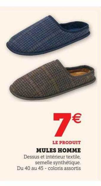 Hyper U Mules homme offre