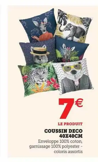 Hyper U Coussin déco 40 x 40 cm offre