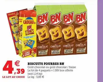 Hyper U Biscuits fourrés bn offre
