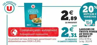 Lardons de truite fumée au bois de hêtre u
