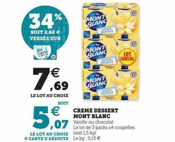 Hyper U Crème dessert mont blanc offre