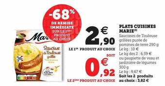 Hyper U Plats cuisinés marie offre
