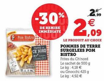Hyper U Pommes de terre surgelées pom bistro offre