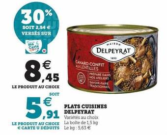 Hyper U Plats cuisines delpeyrat offre