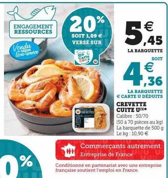 Hyper U Crevette cuite u offre
