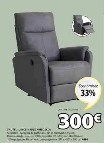 JYSK Fauteuil inclinable abildskov offre