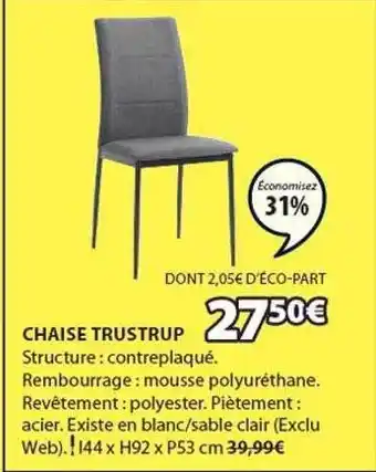 JYSK Chaise trustrup offre