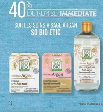 Match Soins visage argan so bio étic offre