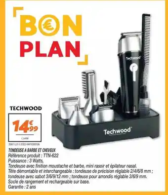 Netto Tondeuse à barbe et cheveux techwood offre