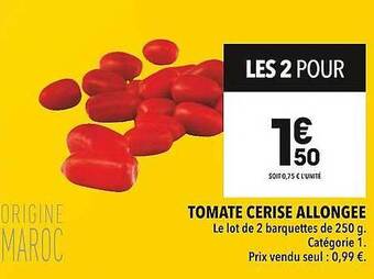 Supeco Tomate cerise allongée offre