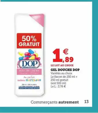 Super U Gel douche dop offre