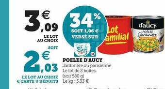 Super U Poêlée d'aucy offre