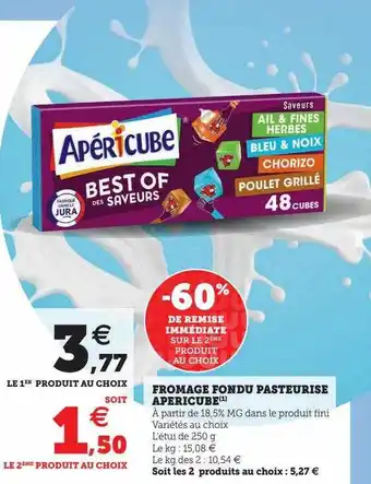 Fromage fondu pasteurisé apéricube