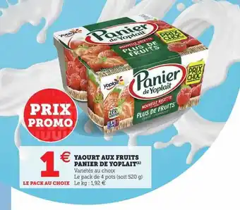 Super U Yaourt aux fruits panier de yoplait offre