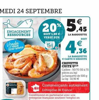 Super U Crevette cuite u offre