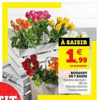Super U Bouquet de 7 roses offre