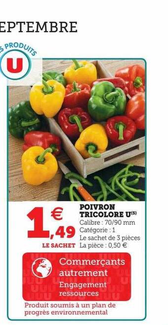 Super U Poivron tricolore u offre