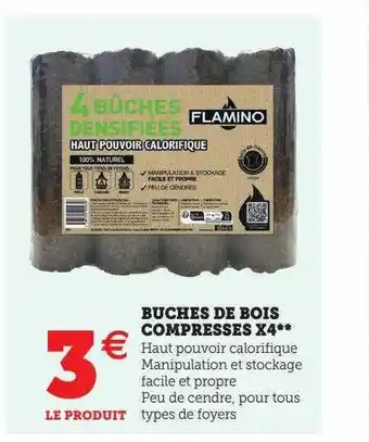 Super U Bûches de bois compresses x4 offre