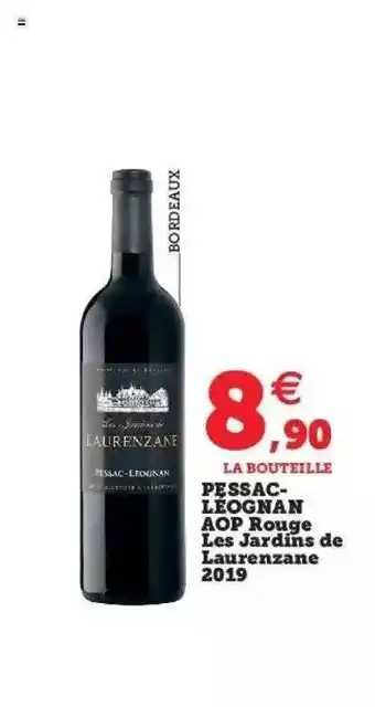 Super U Pessac- léognan aop rouge les jardins de laurenzane 2019 offre