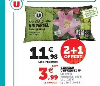 Super U Terreau universel u offre