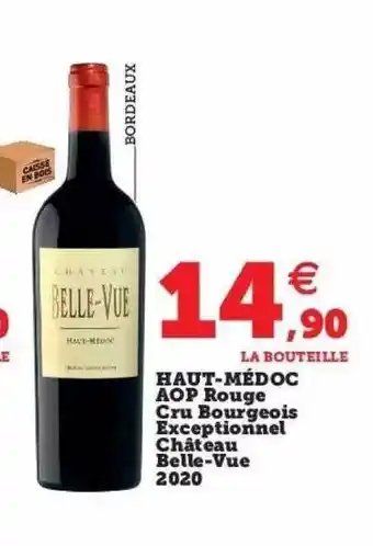 Super U Haut-médoc aop rouge cru bourgeois exceptionnel château belle-vue 2020 offre