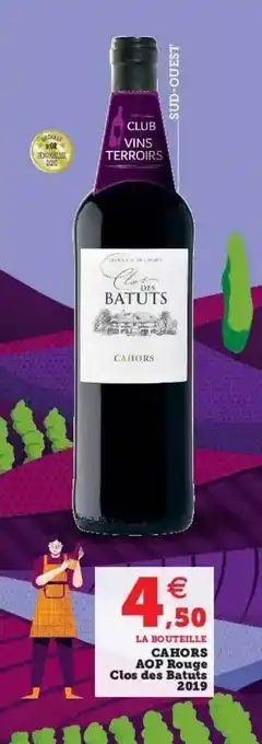 Super U Cahors aop rouge clos des batuts 2019 offre