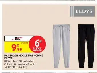 Intermarché Pantalon Molleton Homme Eldys offre
