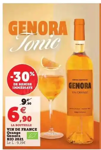 Super U Vin de france orange genora bio 2021 offre
