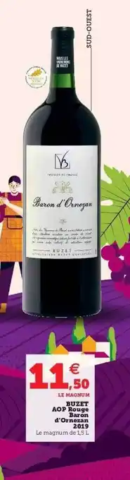 Super U Buzet aop rouge baron d'ornezan 2019 offre