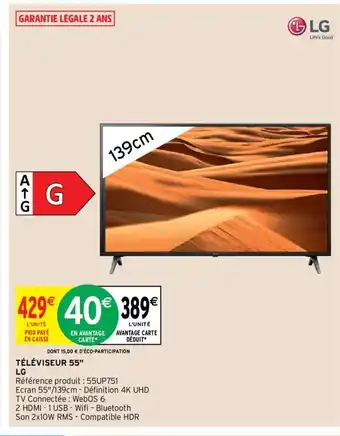Intermarché Téléviseur 55" LG offre