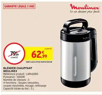 Intermarché Blender Chauffant Moulinex offre