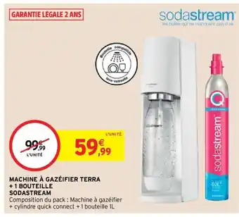 Intermarché Machine A Gazéifier Terra + 1 Bouteille Sodastream offre