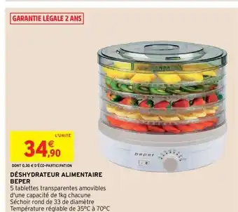 Intermarché Déshydrateur Alimentaire Beper offre