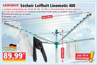 Norma Séchoir Leifheit Linomatic 400 offre