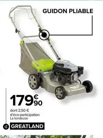 Carrefour Market Tondeuse Thermique Tractée 144 cc greatland offre
