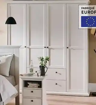 Conforama Armoire 4 portes 2 tiroirs harlington offre