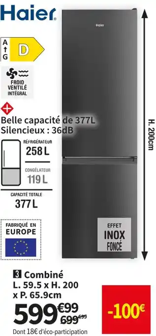 Conforama Haier réf. combiné hdw1620dnpd offre