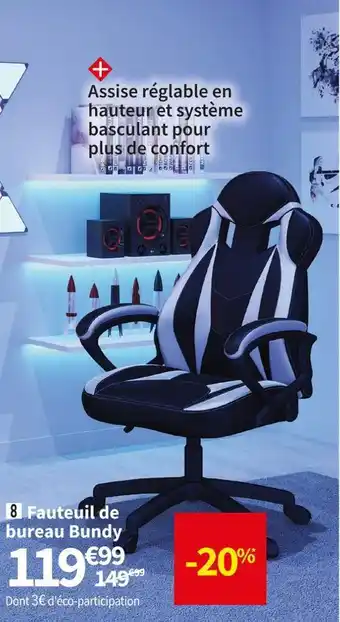 Conforama Fauteuil gaming bicolore bundy offre