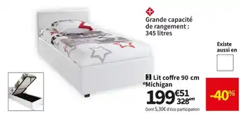 Conforama Lit coffre 90 cm michigan offre