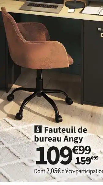 Conforama Fauteuil de bureau marron angy offre