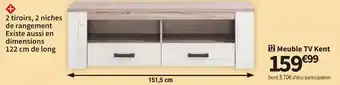 Conforama Meuble tv banc tv 151.5 cm kent offre