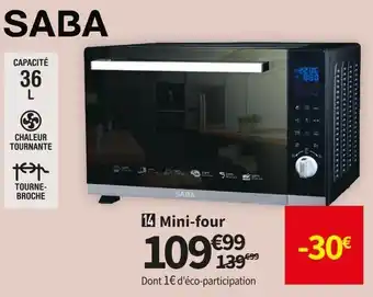 Conforama Saba mini-four saba mfe36mir offre