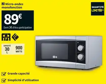 Conforama Far micro-ondes monofonction fmo30s offre
