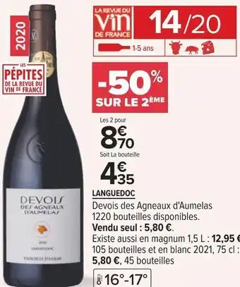 Carrefour Devois des agneaux d'aumelas languedoc offre