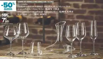 Carrefour Gamme de verres à pied œnologie "ultimo" offre