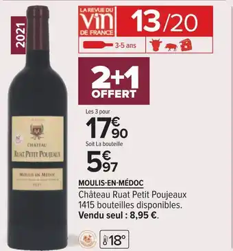 Carrefour Château ruat petit poujeaux moulis-en-médoc 2021 offre