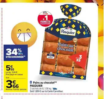 Carrefour Pasquier Pains Au Chocolat offre