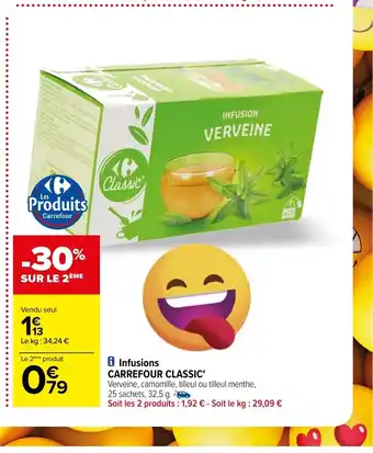 Carrefour Infusions Carrefour Classic offre