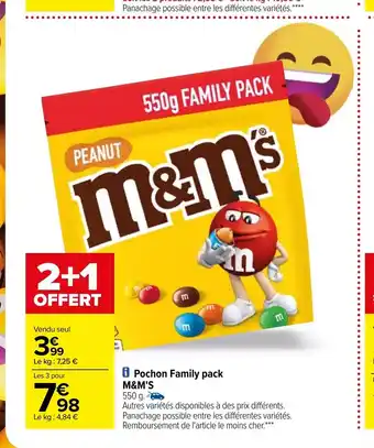 Carrefour Pochon Family Pack M&M's offre