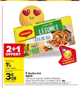 Carrefour Bouillon Kub Maggi offre